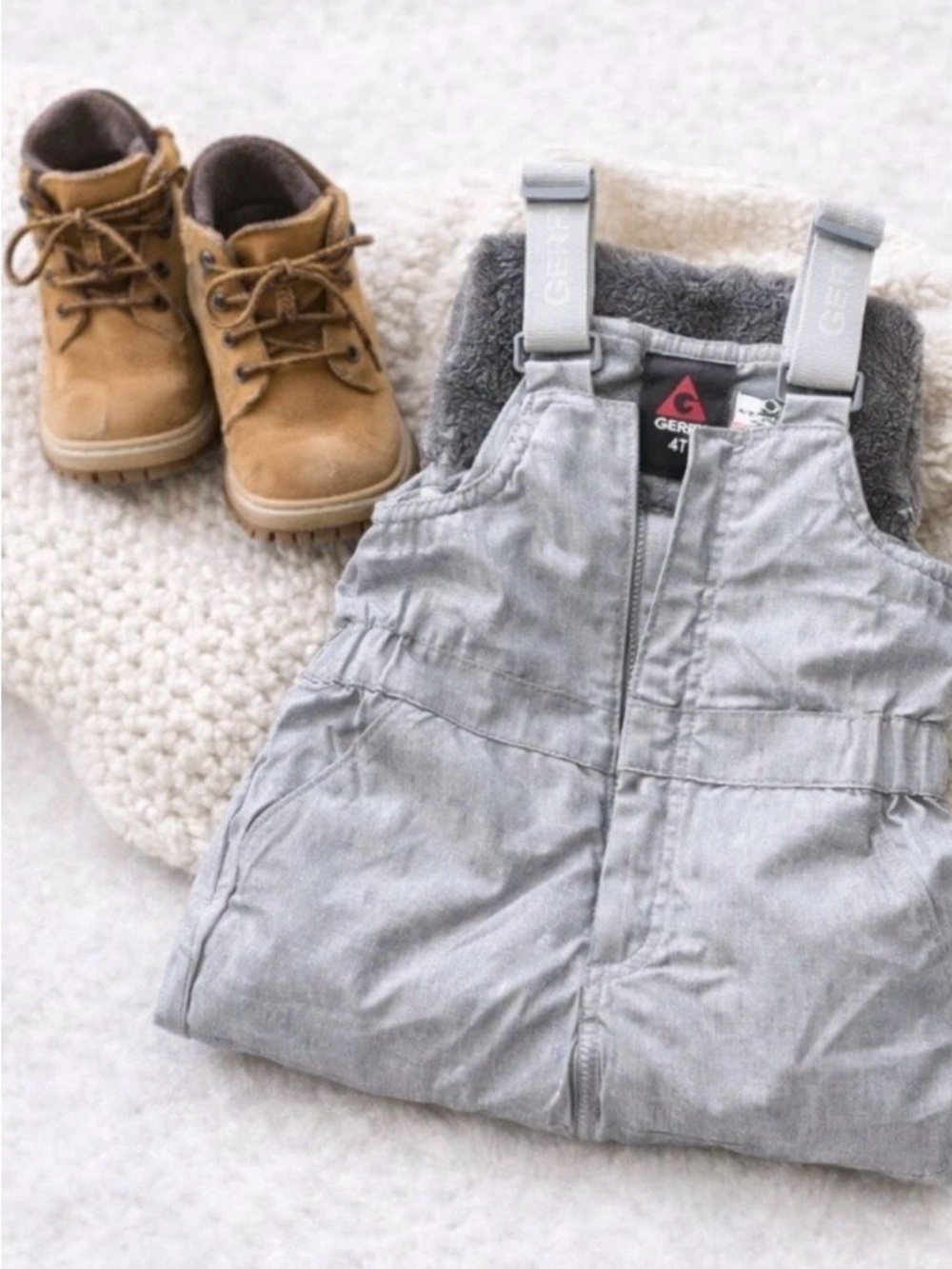 Gerry Toddler Snow Bibs 4T Gray Insulated Winter Ski Pants Adjustable - Picture 5 of 8